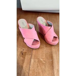 Charles by Charles David Pink Alternative Wedge Ultra High Sandals SZ 6